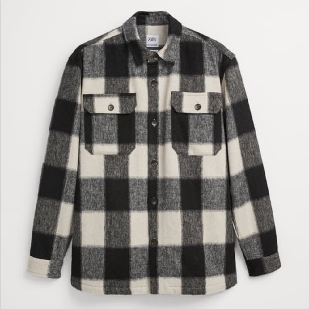 Zara Men’s textured plaid overshirt